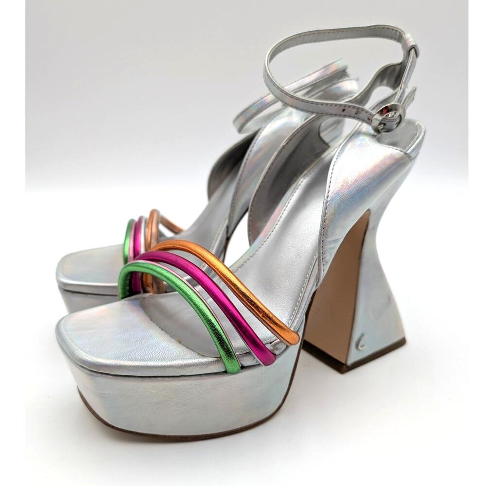 Circus NY by Sam Edelman Alana Platform Sandals Women's Silver Size US7M EU37